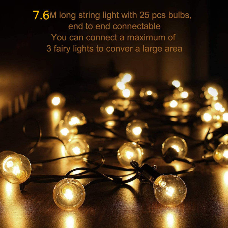 Outdoor Waterproof Decorative Small Light String G40 Tungsten Glass String