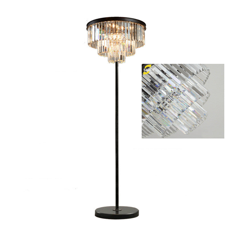 Luxury Crystal Floor Lamp Retro Simple Creative